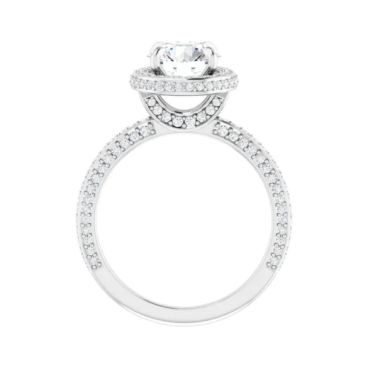 Certified 14K White Gold 1.10 Ct LG E Color VS1 Quality Round Engagement Ring