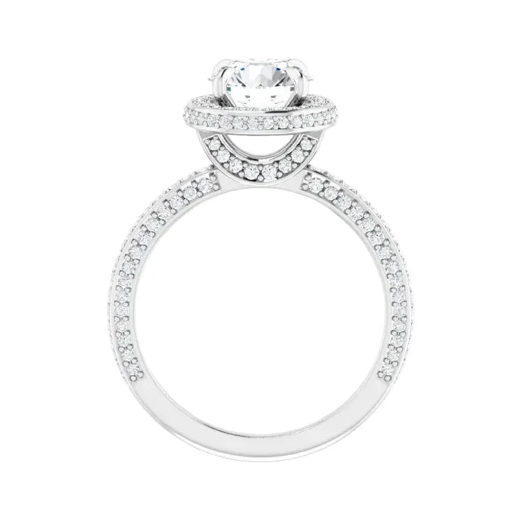 Certified 14K White Gold 1.10 Ct LG E Color VS1 Quality Round Engagement Ring