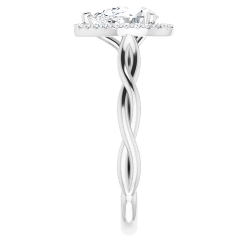 Certified 14K White Gold LG 1 Ct F-G Color VS Clarity Pear Engagement Ring