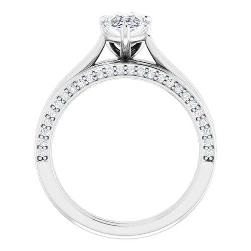 Certified 14K White Gold LG 1 Ct F Color VS1 Quality Emerald Engagement Ring