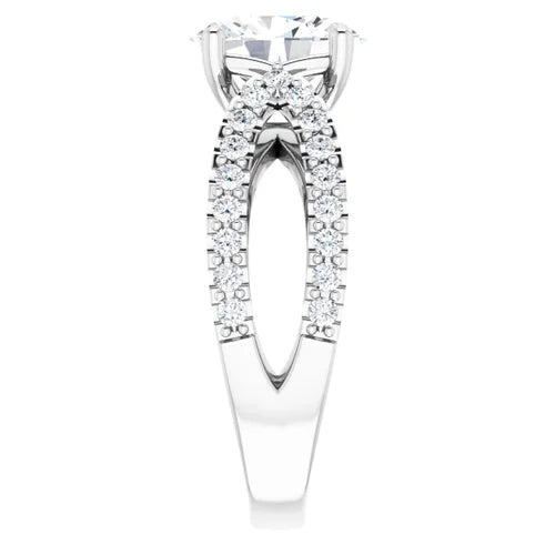 Certified 14K White Gold LG 1.5 Ct F-G Color VS Clarity Oval Engagement Ring