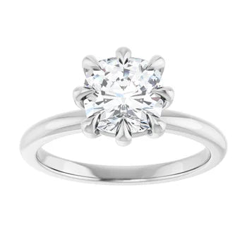 Certified 14K White Gold LG 1.5 Ct D Color VS1 Quality Cushion Solitaire Engagement Ring
