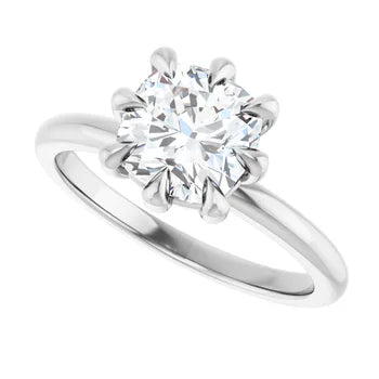 Certified 14K White Gold LG 1.5 Ct D Color VS1 Quality Cushion Solitaire Engagement Ring