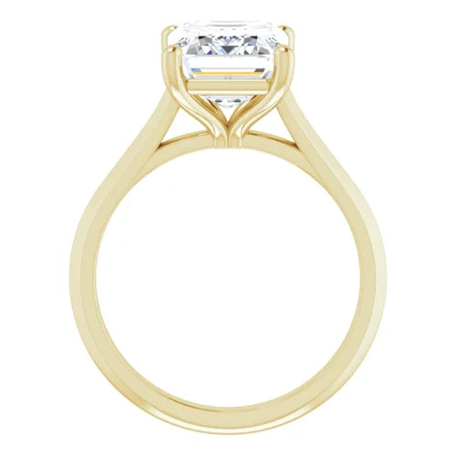 Certified 14K Yellow Gold LG 1.5 Ct E Color VS1 Quality Emerald Solitaire Engagement Ring