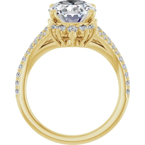 Certified 14K Yellow Gold LG 1 Ct E Color VS1 Quality Oval Engagement Ring