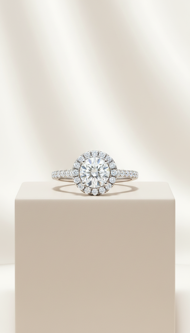 Diamond Halo Engagement Ring