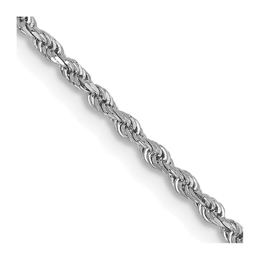 14k White Gold 1.75mm D/C Rope with Lobster Clasp Chain