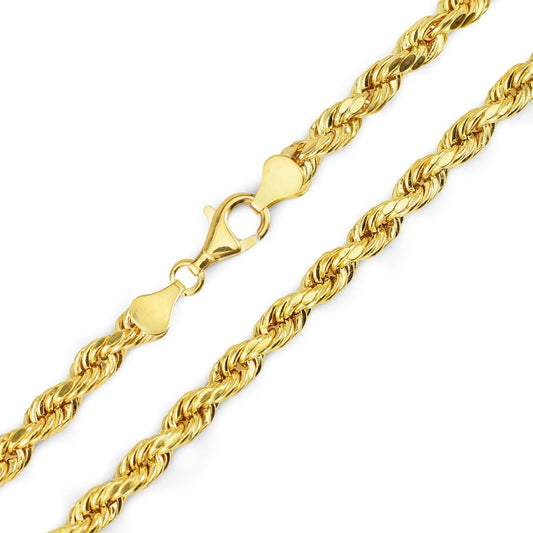 D/C Hollow Rope 3.50mm Chain-Yellow Gold