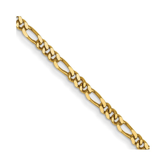 14K 7mm Flat Figaro with Lobster Clasp Chain