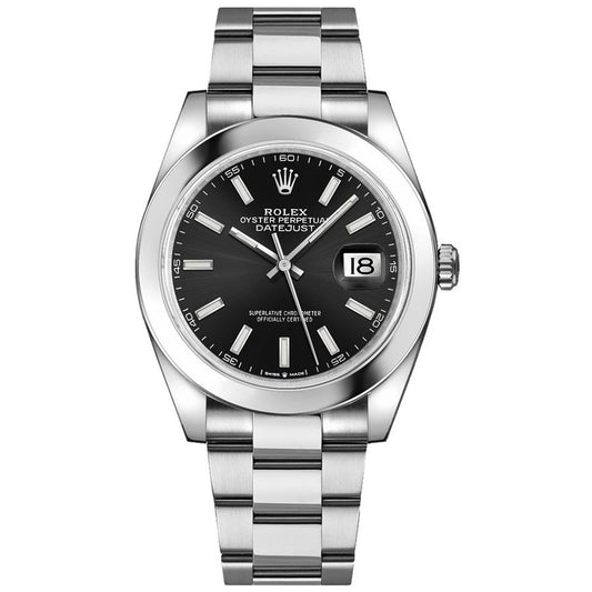 Rolex Datejust 41mm (Preowned) Stainless Steel Oyster Watch Black Dial 2021
