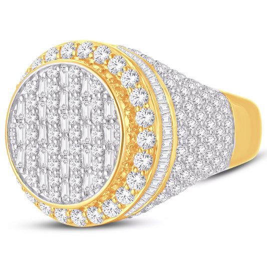 10KT Two-Tone (Yellow and White) Gold 5.00 Carat Round Mens Ring-0326072-YW