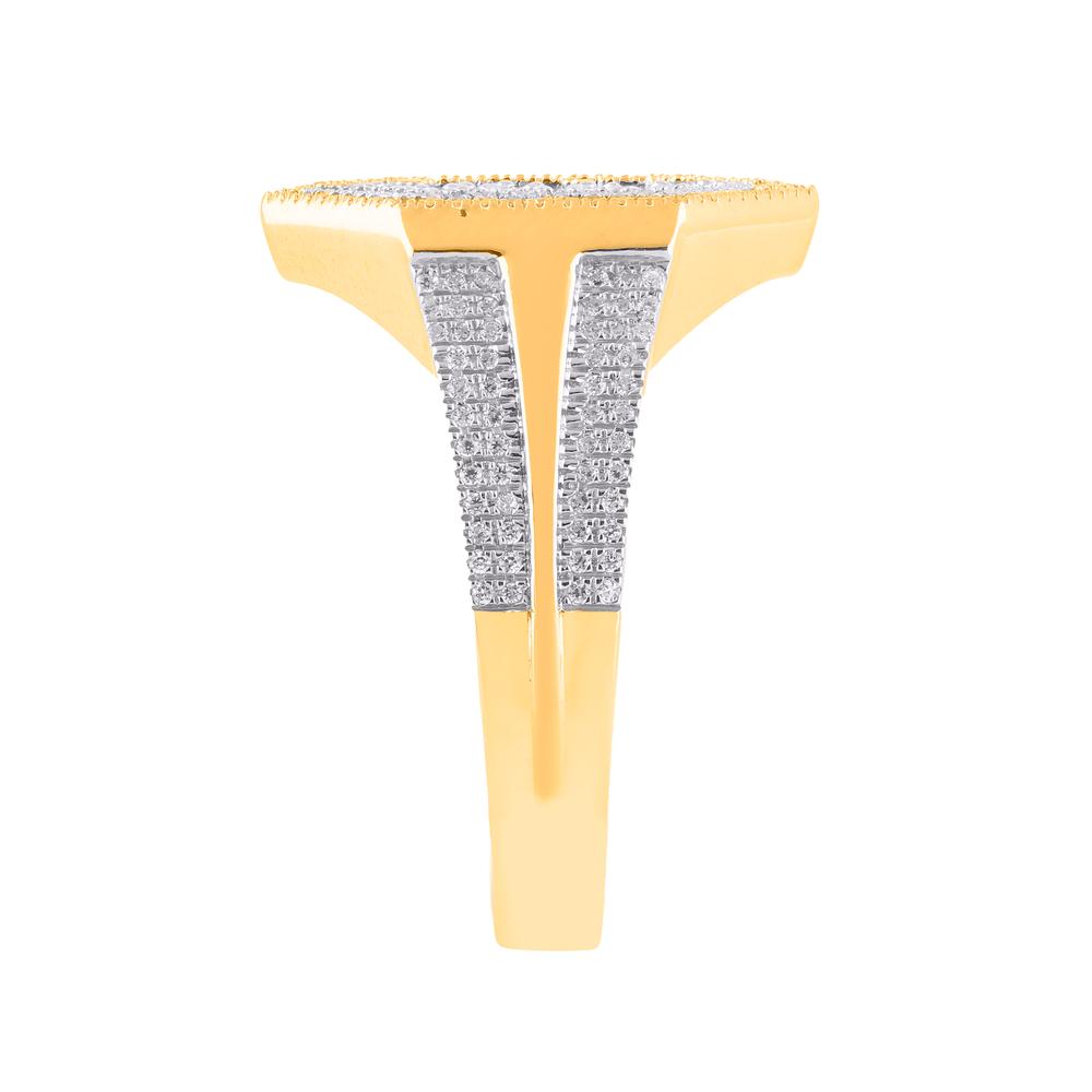 10KT Yellow Gold 0.82 Carat Hexagon Mens Ring-0329875-YG