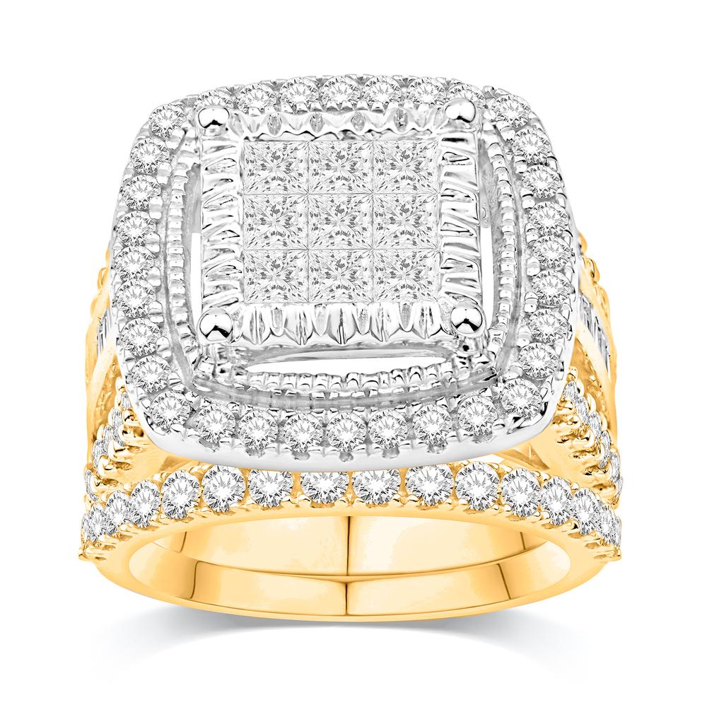 14K Yellow Gold 2.02 Carat (0.31 CTR) Cushion Bridal Ring-0532578-YG