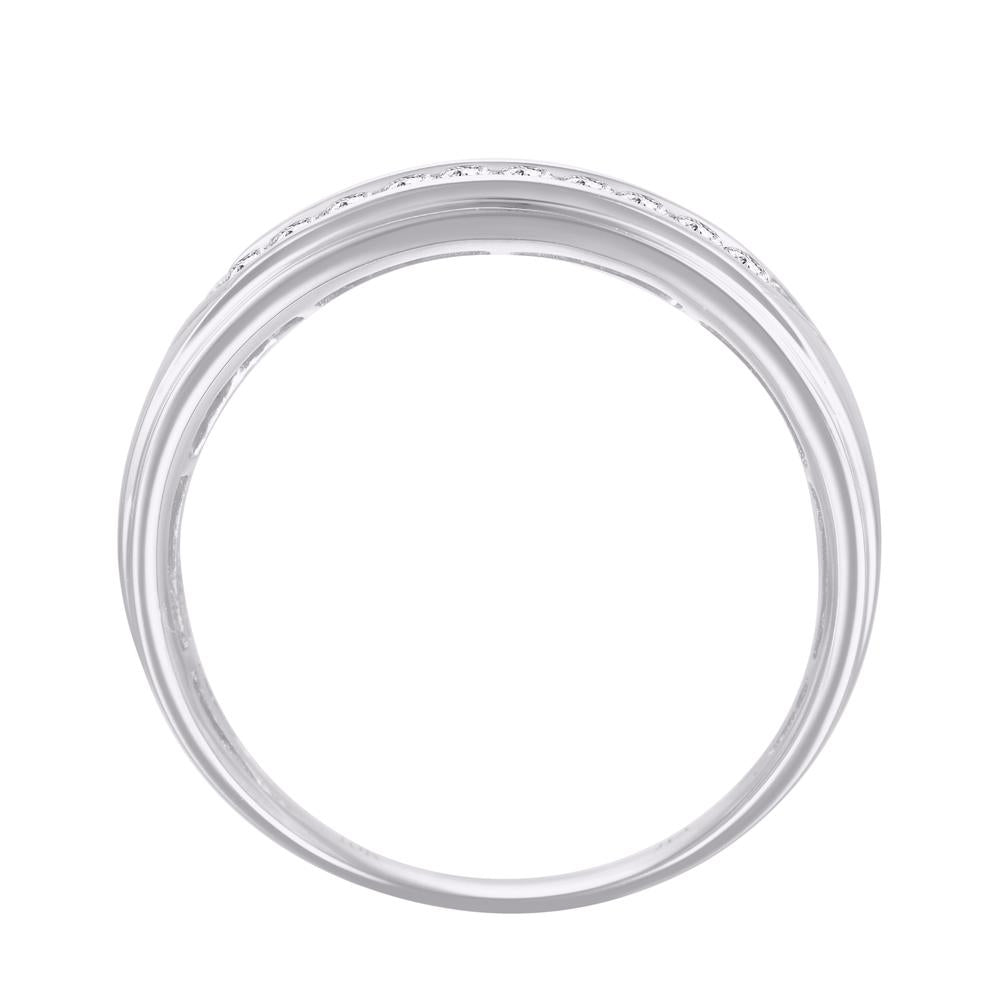 10KT White Gold 0.44 Carat Classic Mens Band-0625095-WG