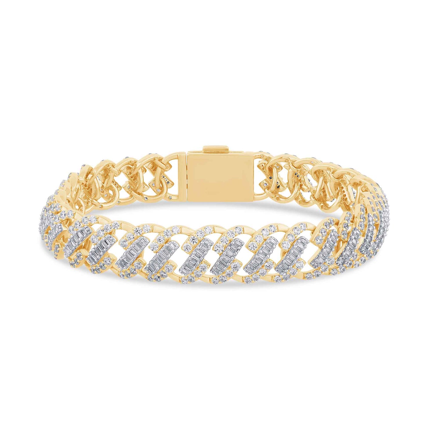 10KT Yellow Gold 10.00 Carat Cuban Link Mens Bracelet-1129038-YG