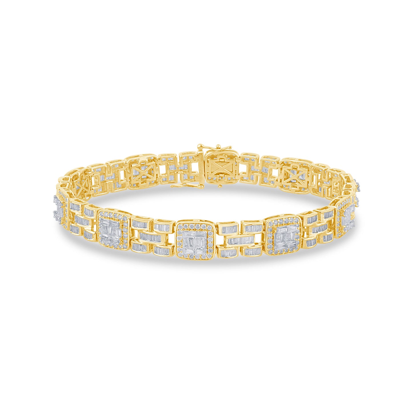 10KT Yellow Gold 6.11 Carat Designer link Mens Bracelet-1129048-YG