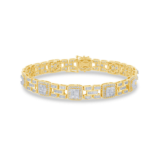10KT Yellow Gold 6.11 Carat Designer link Mens Bracelet-1129048-YG