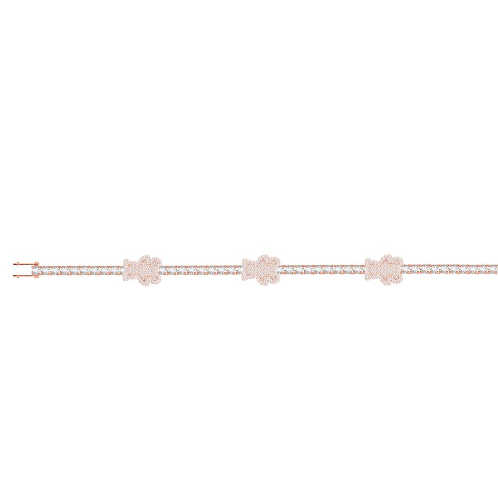 10KT Two-Tone (Rose and White) Gold 1.00 Carat Teddy Tennis Mens Bracelet-1130013-RW