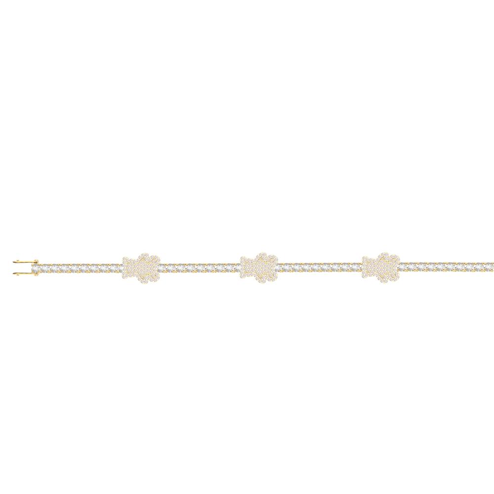 10KT Two-Tone (White and Yellow) Gold 1.00 Carat Teddy Tennis Mens Bracelet-1130013-WY