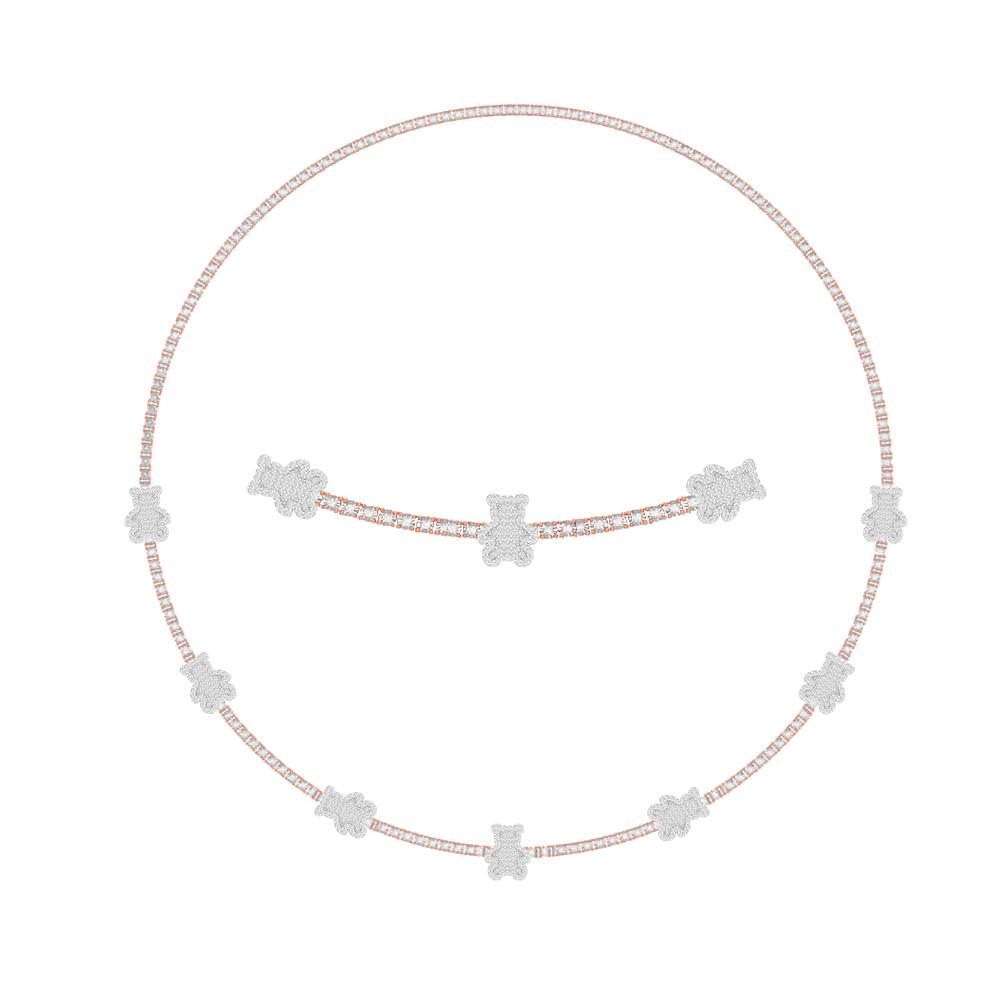 10KT Two-Tone (Rose and White) Gold 2.37 Carat Teddy Necklace-1430031-RW