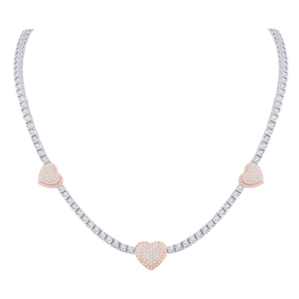 10KT White Gold 3.00 Carat Heart Necklace-1432093-WG