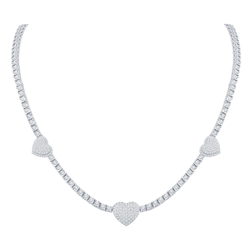 10KT White Gold 3.15 Carat Heart Necklace-1432101-WG