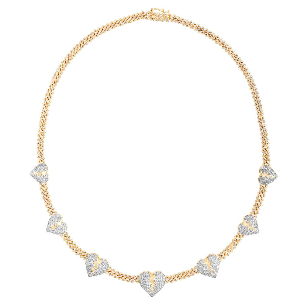 10KT Two-Tone (White and Yellow) Gold 4.15 Carat Heart Necklace-1460004-WY