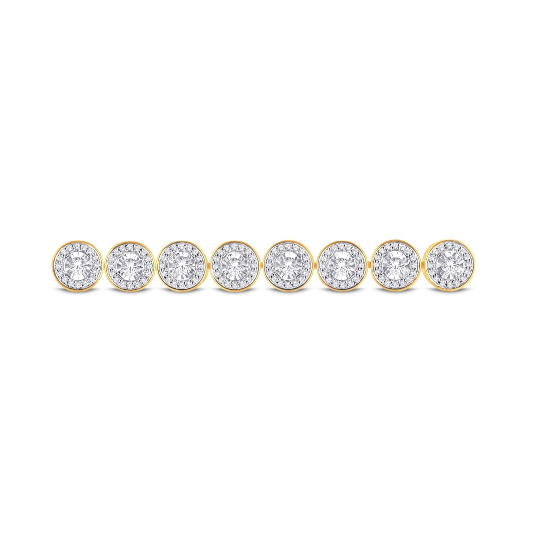 10KT All Yellow Gold 2.55 Carat Miracle Plate Cluster Mens Bracelet-1125081-ALY