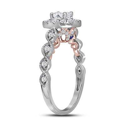 14K TWO-TONE GOLD OVAL DIAMOND SOLITAIRE BRIDAL ENGAGEMENT RING 3/4 CTW (CERTIFIED)
