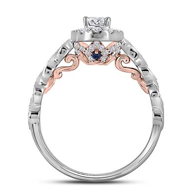 14K TWO-TONE GOLD OVAL DIAMOND SOLITAIRE BRIDAL ENGAGEMENT RING 3/4 CTW (CERTIFIED)