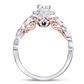 14K TWO-TONE GOLD PRINCESS DIAMOND BRIDAL ENGAGEMENT RING 3/4 CTW (CERTIFIED)