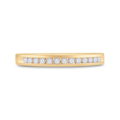 14K YELLOW GOLD ROUND DIAMOND WEDDING BAND 1/6 CTTW