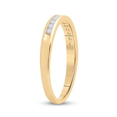 14K YELLOW GOLD ROUND DIAMOND WEDDING BAND 1/6 CTTW