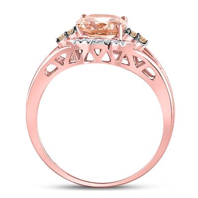 10K ROSE GOLD OVAL MORGANITE FASHION SOLITAIRE RING 2 CTTW