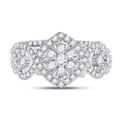 14K GOLD ROUND DIAMOND BRIDAL WEDDING RING SET 1 CTTW