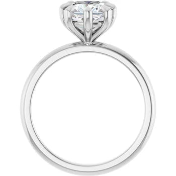 Certified 14K White Gold LG 1.5 Ct D Color VS1 Quality Cushion Solitaire Engagement Ring