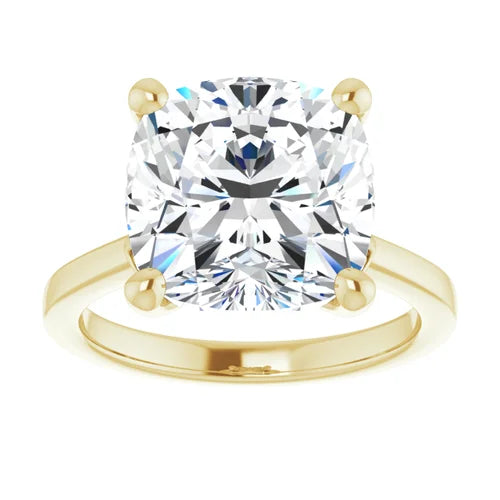 Certified 14K Yellow Gold LG 1.5 Ct D Color VS1 Quality Cushion Engagement Ring