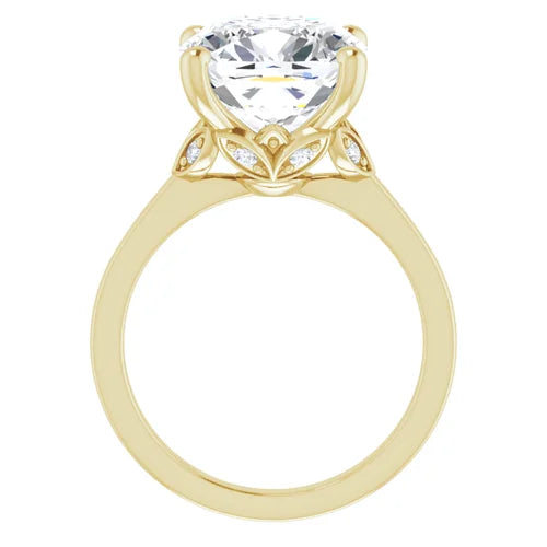 Certified 14K Yellow Gold LG 1.5 Ct D Color VS1 Quality Cushion Engagement Ring