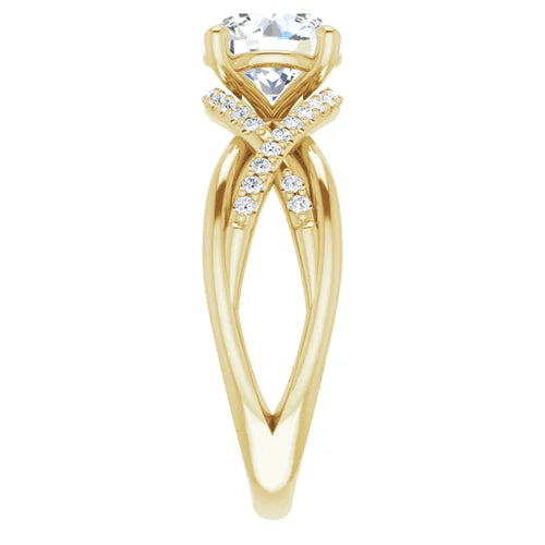 Certified 14K Yellow Gold LG 1 Ct E Color VS1 Quality Round Engagement Ring