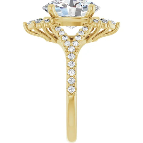 Certified 14K Yellow Gold LG 1 Ct E Color VS1 Quality Oval Engagement Ring
