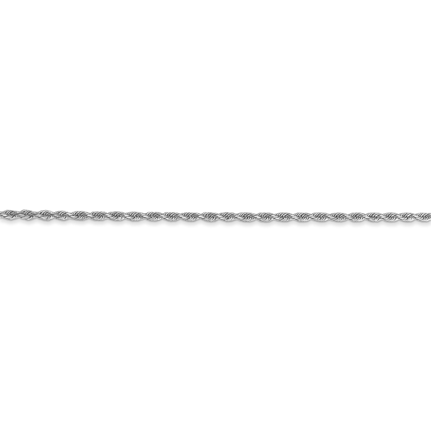 14k White Gold 2mm D/C Rope with Lobster Clasp Chain