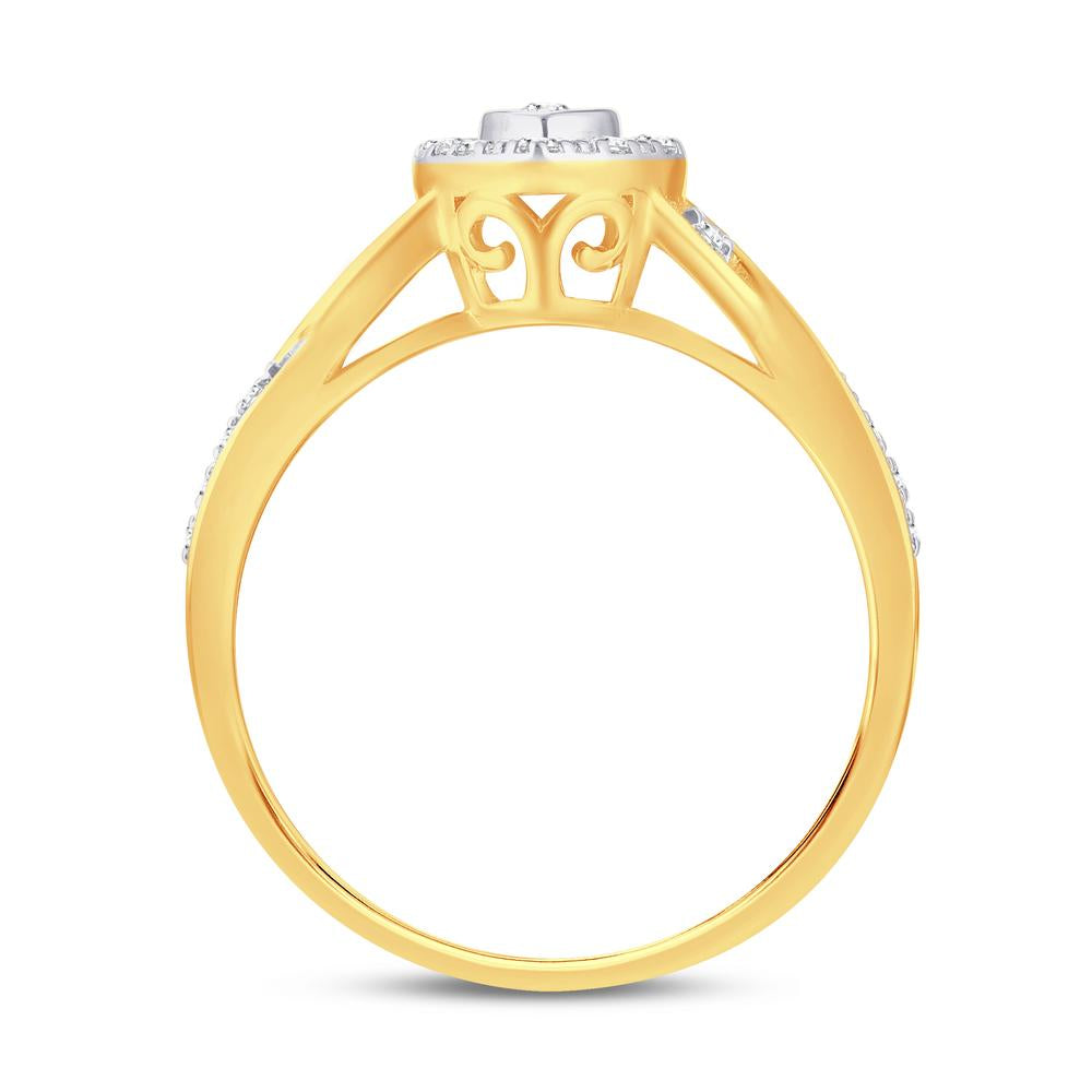 10KT Yellow Gold 0.19 Carat Heart Ladies Ring-0224036-YG