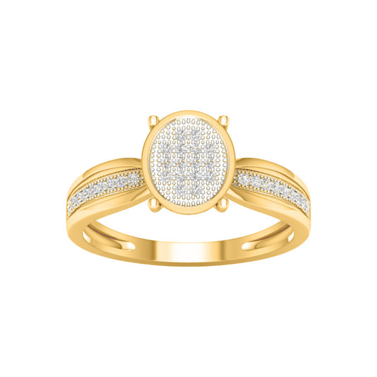 10KT Yellow Gold 0.10 Carat Round Ladies Ring-0227938-YG