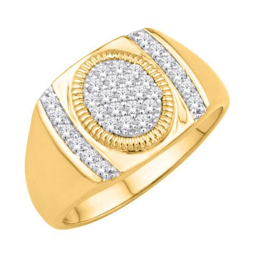 10KT Yellow Gold 0.55 Carat Classic Mens Ring-0329059-YG