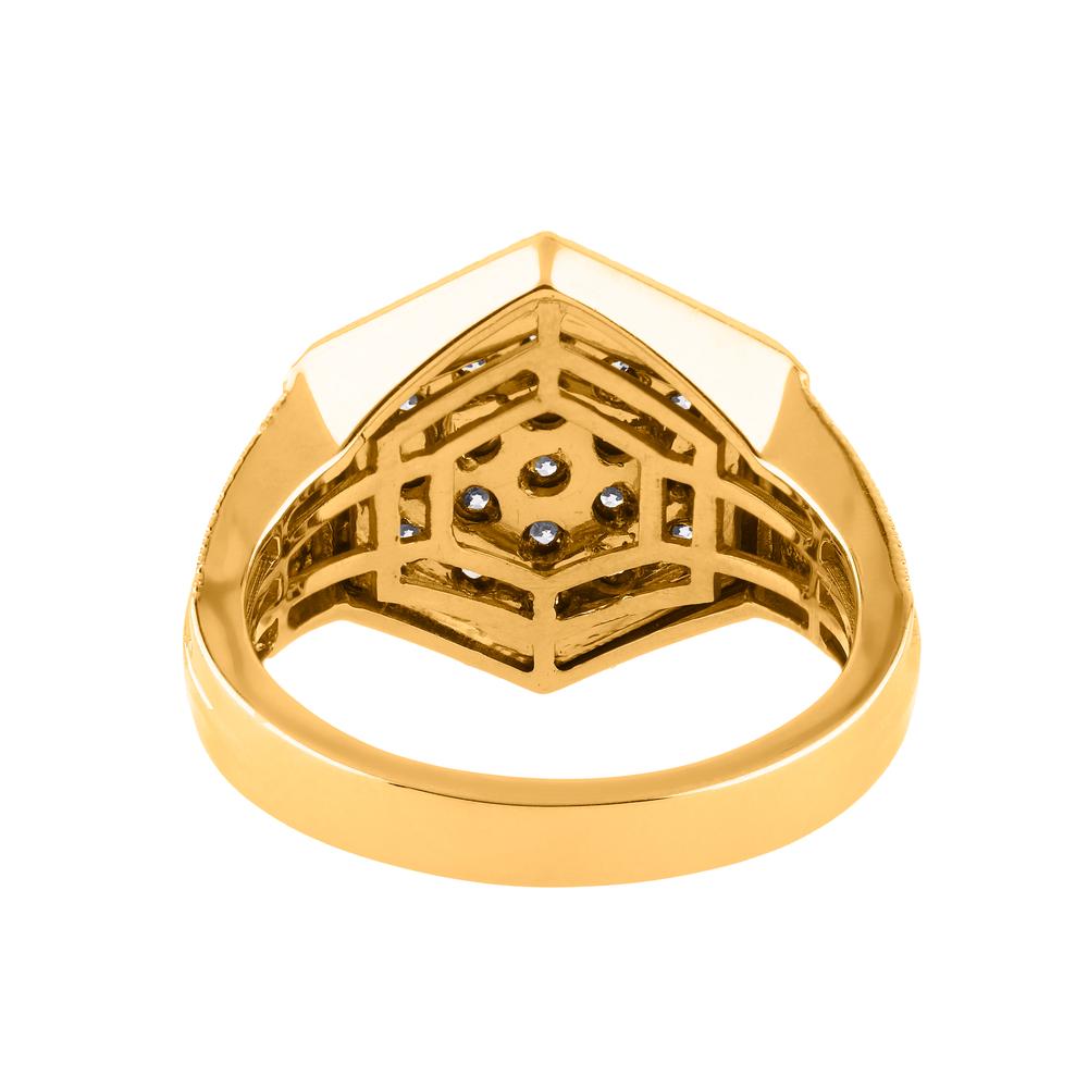10KT Yellow Gold 0.82 Carat Hexagon Mens Ring-0329875-YG
