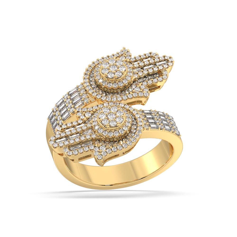 10KT Yellow Gold 1.28 Carat Hamsa Bypass Mens Ring-0340005-YG