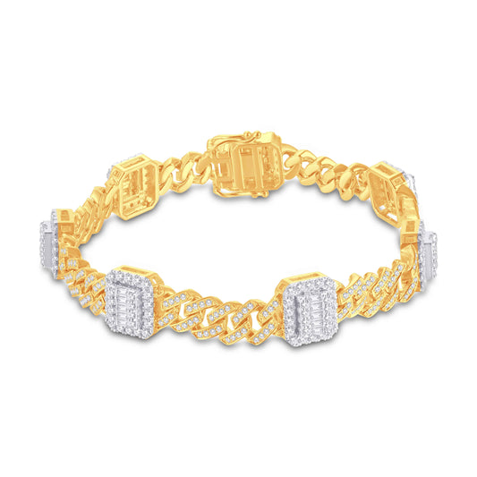 10KT Two-Tone (Yellow and White) Gold 5.00 Carat Miami Cuban Link Mens Bracelet-1125099-YW