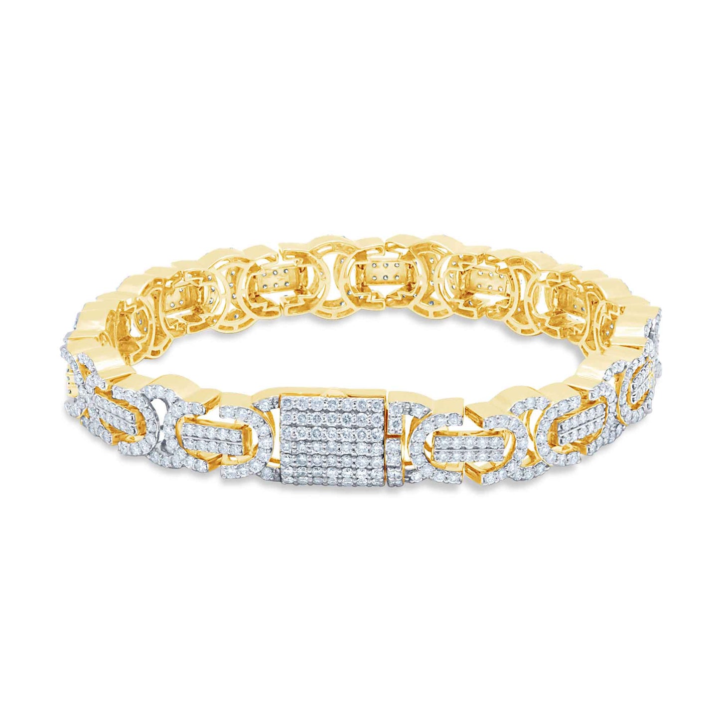 10KT Yellow Gold 11.00 Carat Designer link Mens Bracelet-1129039-YG