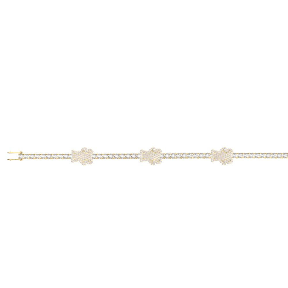 10KT Two-Tone (Yellow and White) Gold 1.00 Carat Teddy Tennis Mens Bracelet-1130013-YW