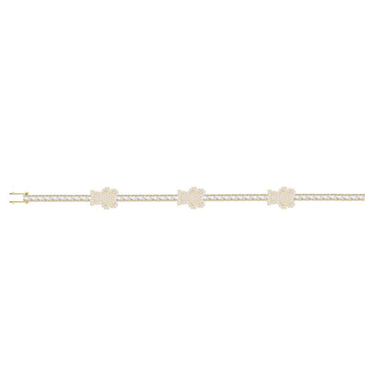 10KT Two-Tone (Yellow and White) Gold 1.00 Carat Teddy Tennis Mens Bracelet-1130013-YW